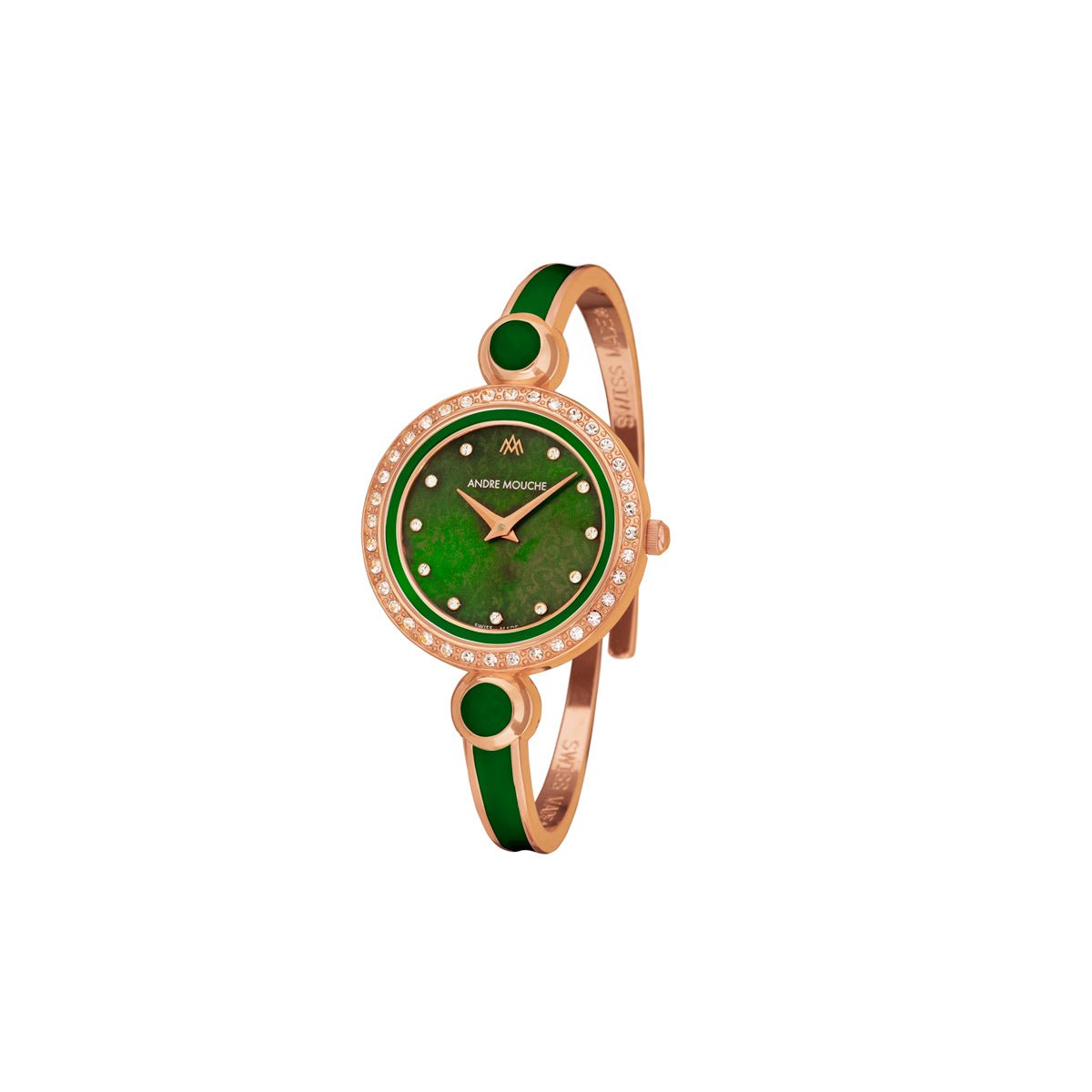 Aria Crystal Rose Gold Green – André Mouche