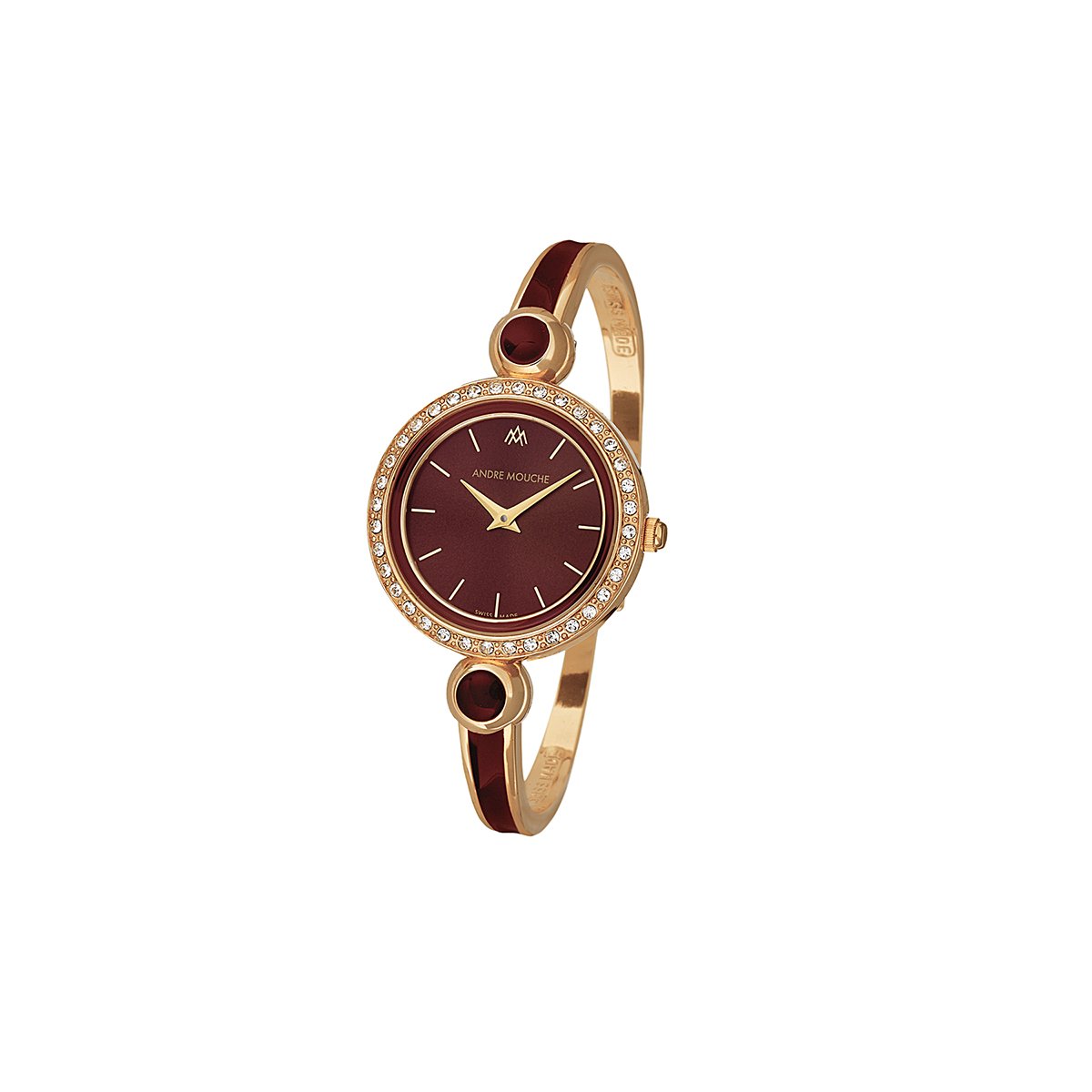 Aria Crystal Gold Brown Swiss Ladies Watch 452 - 08081 - André Mouche