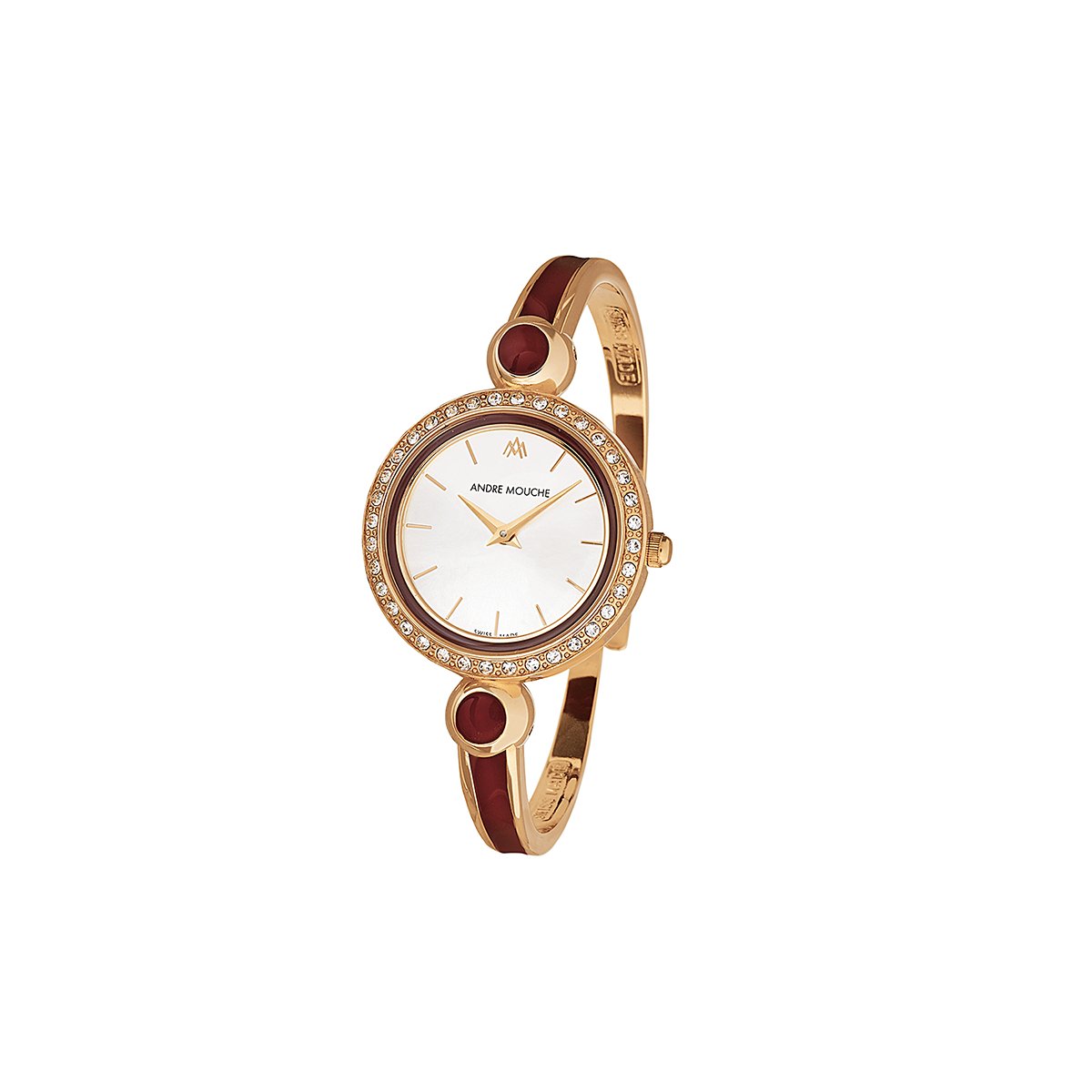 Aria Crystal Gold Red Swiss Ladies Watch 452 - 16101 - André Mouche