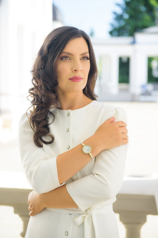 Aria Crystal Gold White-Pearl – André Mouche