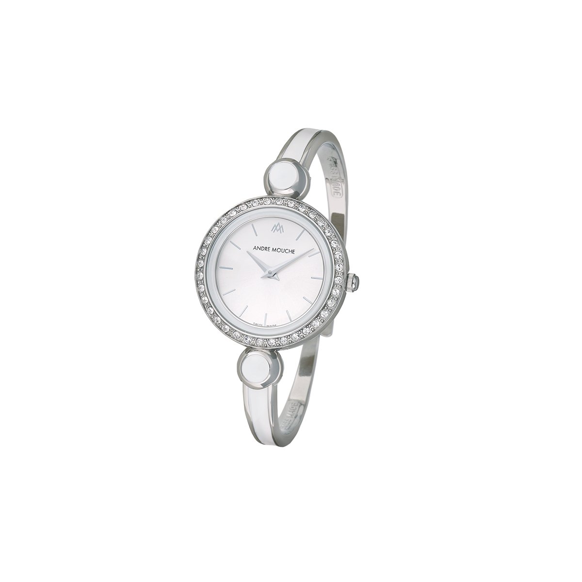 Aria Crystal Palladium White Swiss Ladies Watch 453 - 01101 - André Mouche