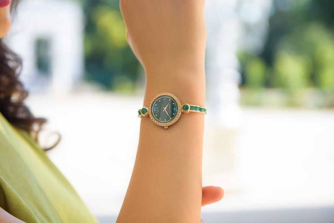 Aria Crystal Rose Gold Green – André Mouche