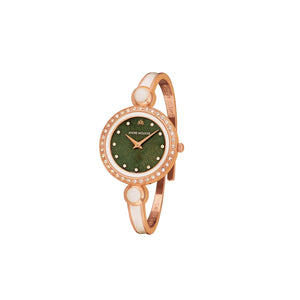 Aria Crystal Rose Gold White - Green Swiss Ladies Watch 456 - 01111 - André Mouche