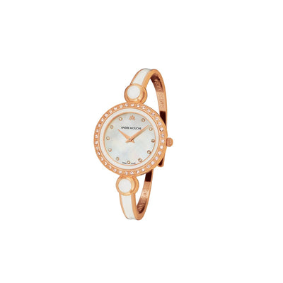 Aria Crystal Rose Gold White - Pearl Swiss Ladies Watch 456 - 01201 - André Mouche