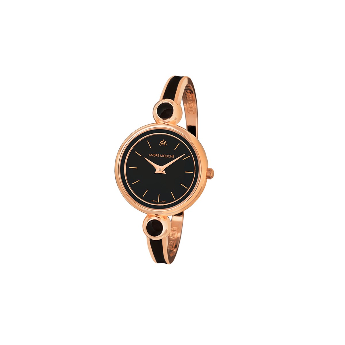 Aria Rose Gold Black Swiss Ladies Watch 454 - 04041 - André Mouche