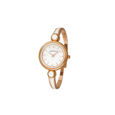 Aria Rose Gold White Swiss Ladies Watch 454 - 01101 - André Mouche