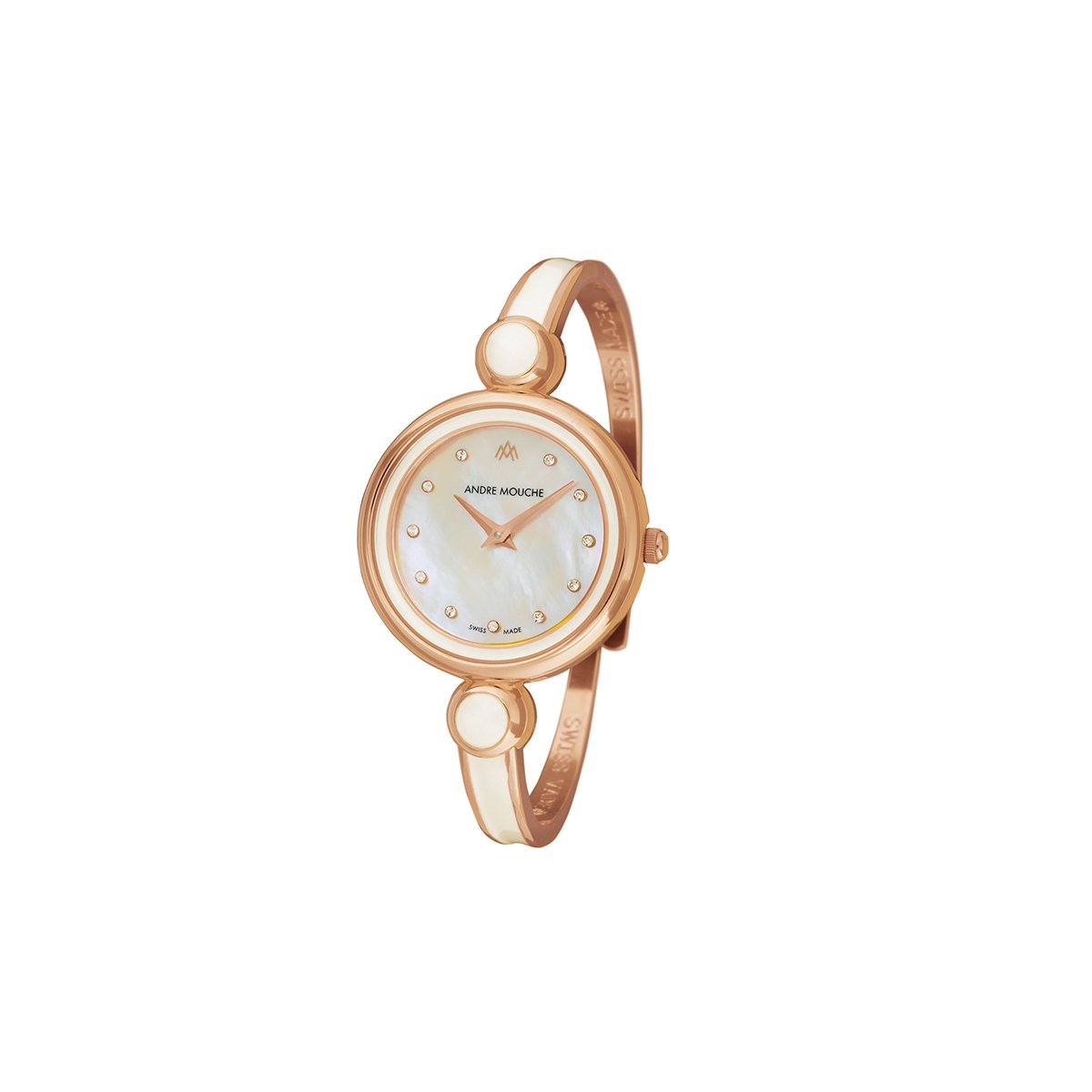 Aria Rose Gold White - Pearl Swiss Ladies Watch 454 - 01201 - André Mouche