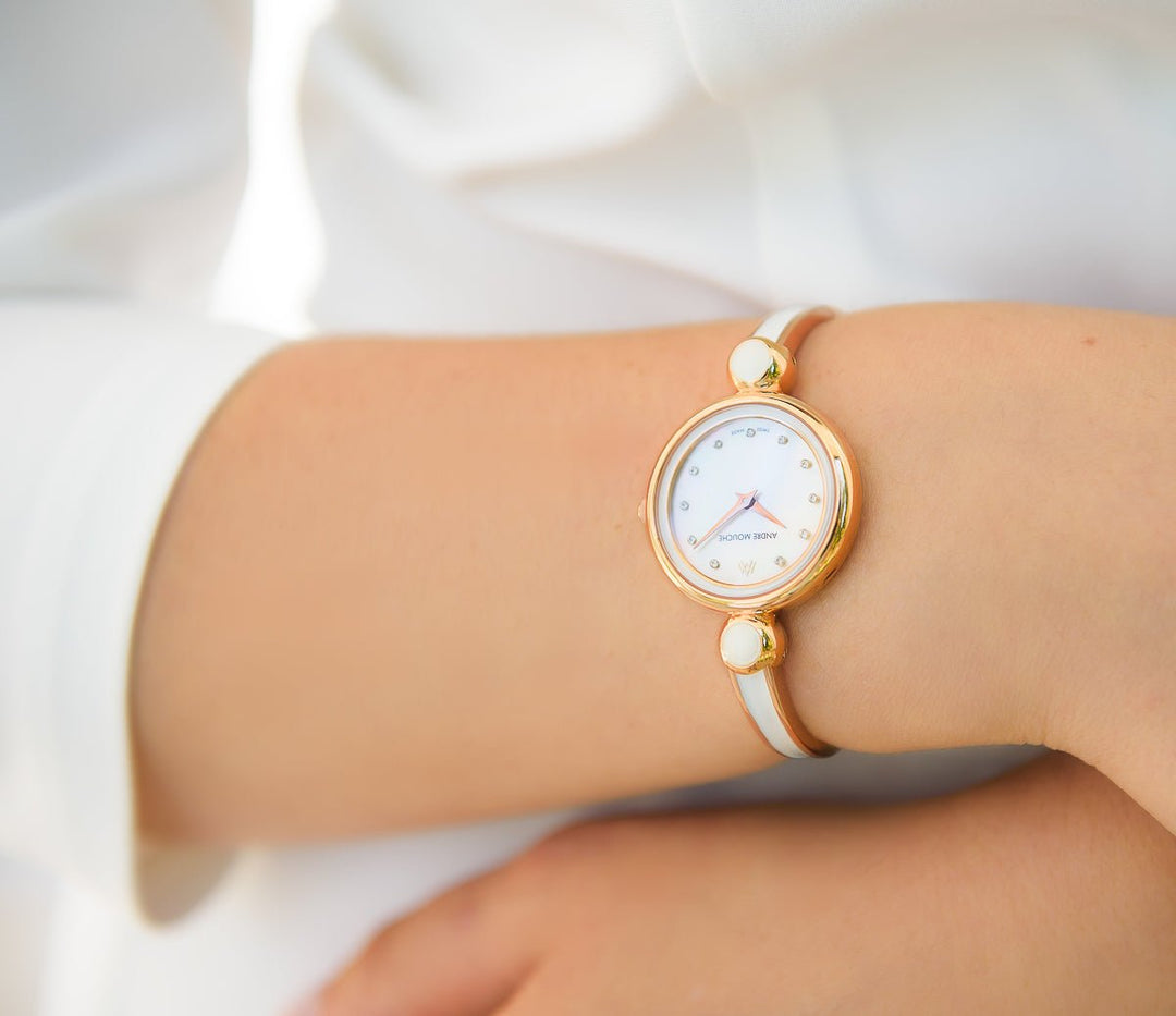 Aria Rose Gold White-Pearl – André Mouche