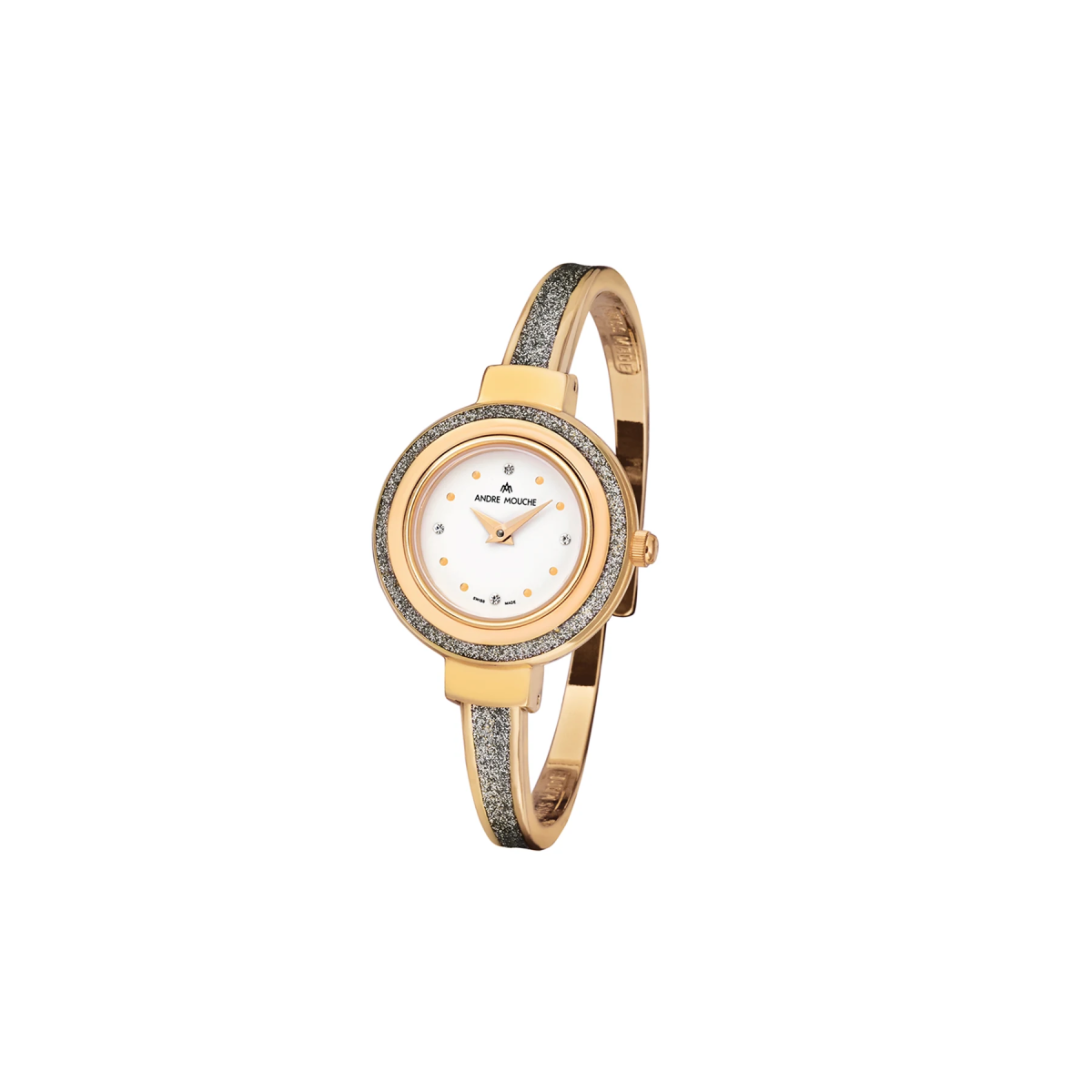 Aura Gold Silver Pearl Swiss Ladies Watch 400 - 09091 - André Mouche