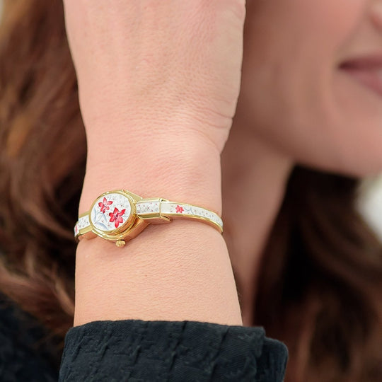 ✨Andre mouche✨フラワー✨ホワイト文字盤✨ヴィンテージ✨腕時計✨ ✨Andre mouche✨フラワー✨ホワイト文字盤✨ヴィンテージ