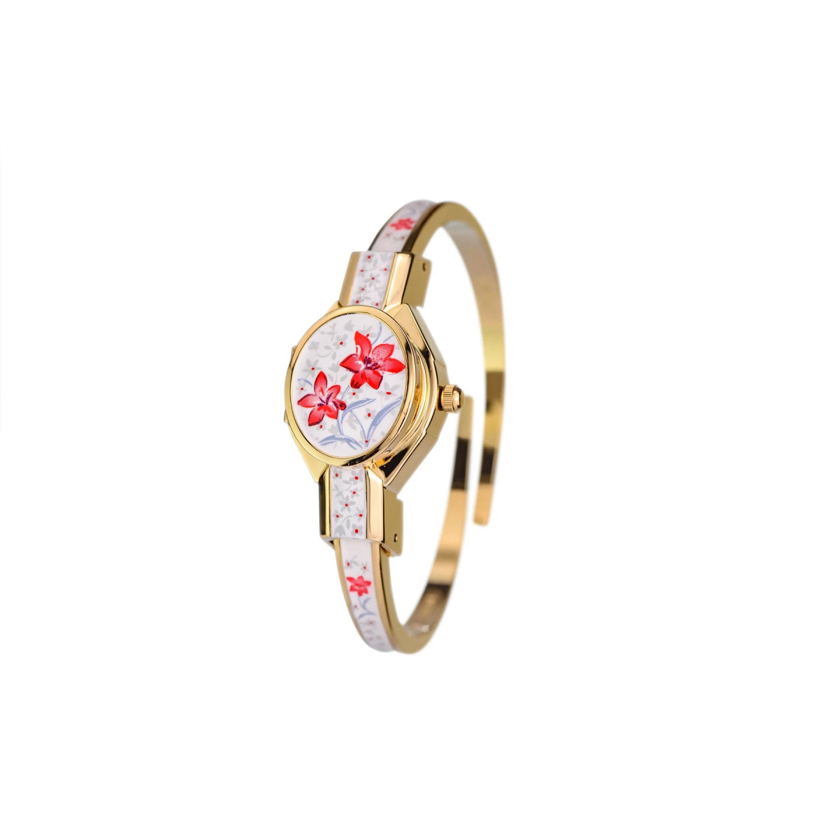 Florali Gold White - Red Swiss Ladies Watch 150 - 01161 - André Mouche