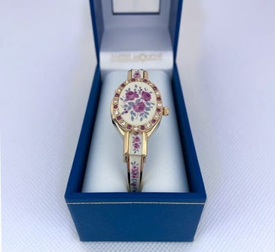 Rose Crystal Gold White - Pink Swiss Ladies Watch 038 - 02161 - André Mouche